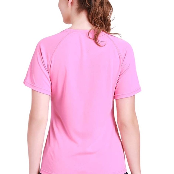 NEW Women's Quick Dry T-Shirt Short Sleeve M Pink - Picture 3 of 5